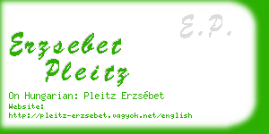 erzsebet pleitz business card